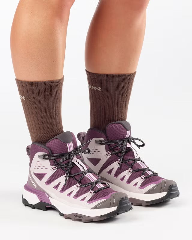 SALOMON X ULTRA 360 EDGE MID GORE-TEX HUCKLEBERRY/SILVER CLOUD WOMENS HIKING SHOES