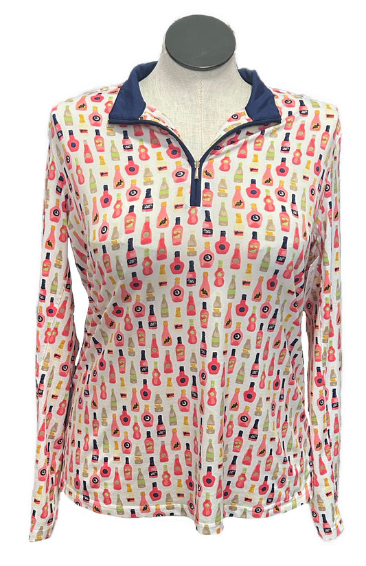 San Soleil Sauce Bottle Patterned Women's Pullover