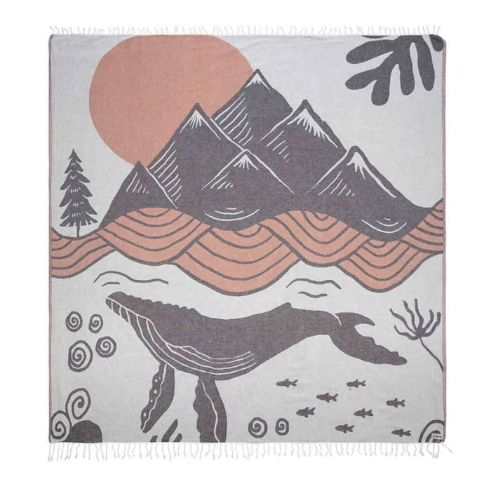 SAND CLOUD SEI WHALE EXTRA LARGE TOWEL