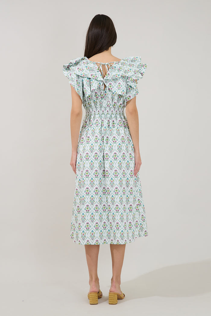 Santana Tie Back Midi Dress Floral