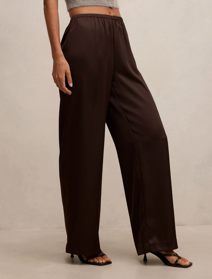 Sara Satin Wide Leg Pants Forever New