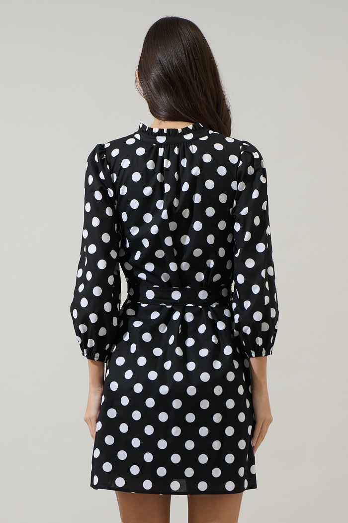 Saraya Dot Eira Poplin Mini Dress