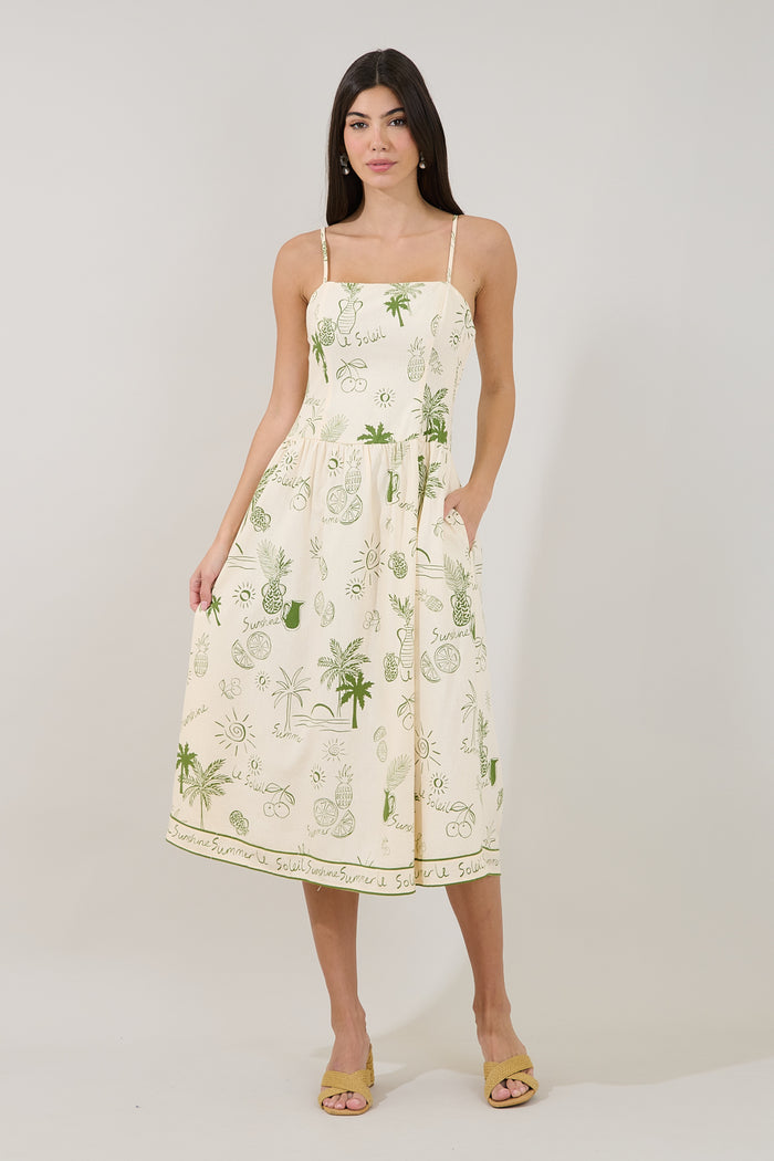 Selry Smocked Midi Dress Soleil