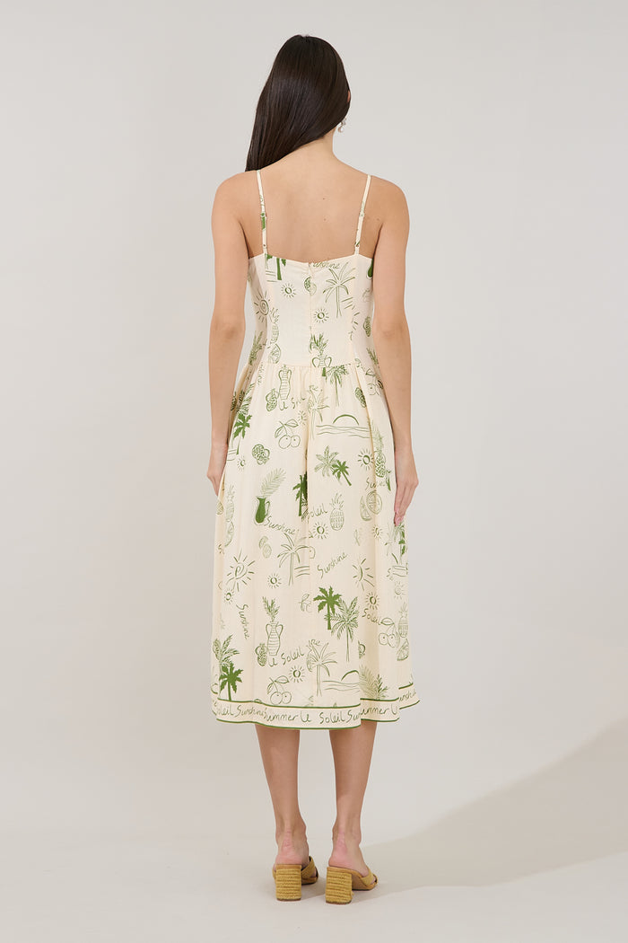 Selry Smocked Midi Dress Soleil