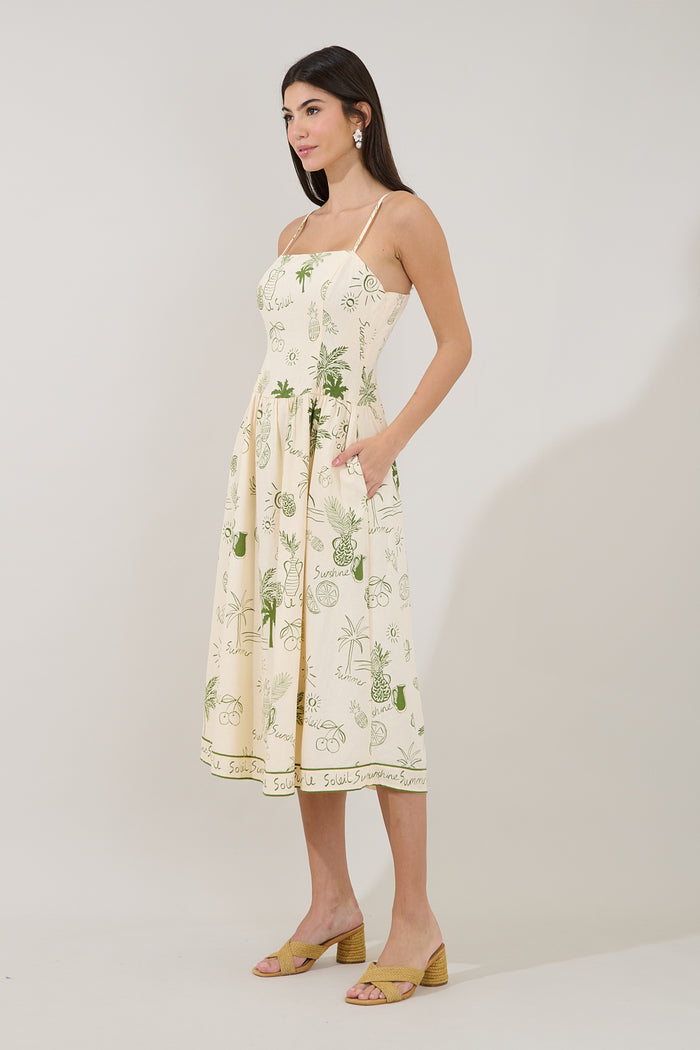 Selry Smocked Midi Dress Soleil