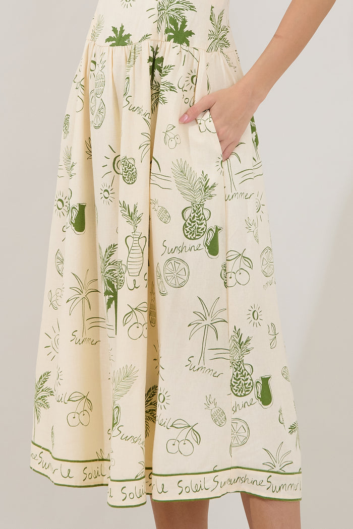 Selry Smocked Midi Dress Soleil