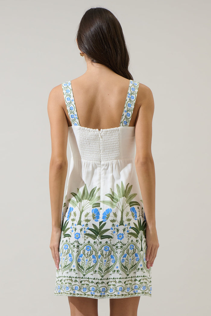 Senara Floral Sally Smocked Mini Dress