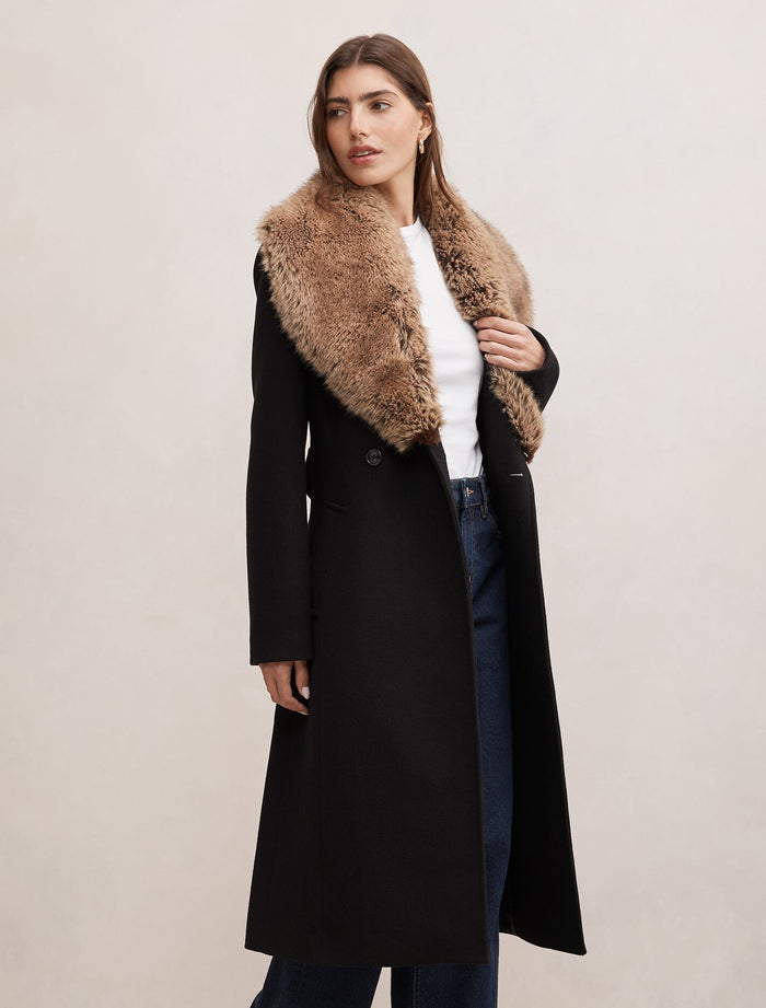 Shelby Faux Fur Collar Coat Forever New