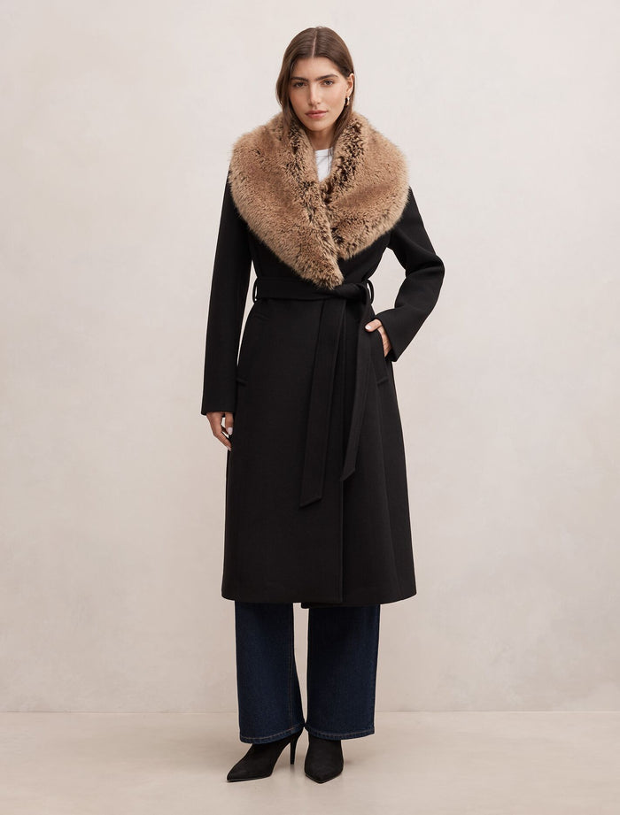 Shelby Faux Fur Collar Coat Forever New