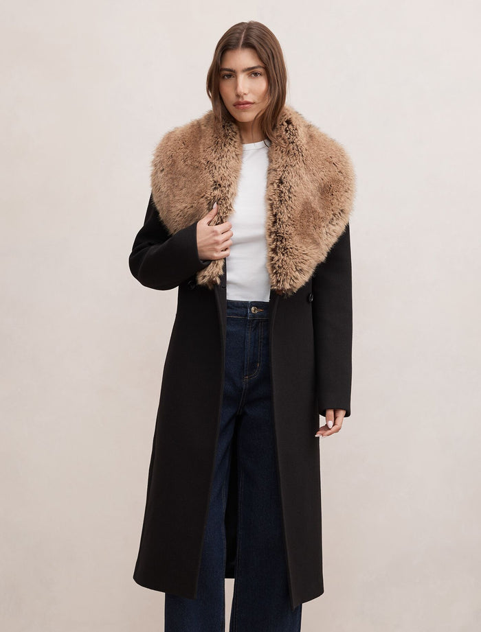 Shelby Faux Fur Collar Coat Forever New