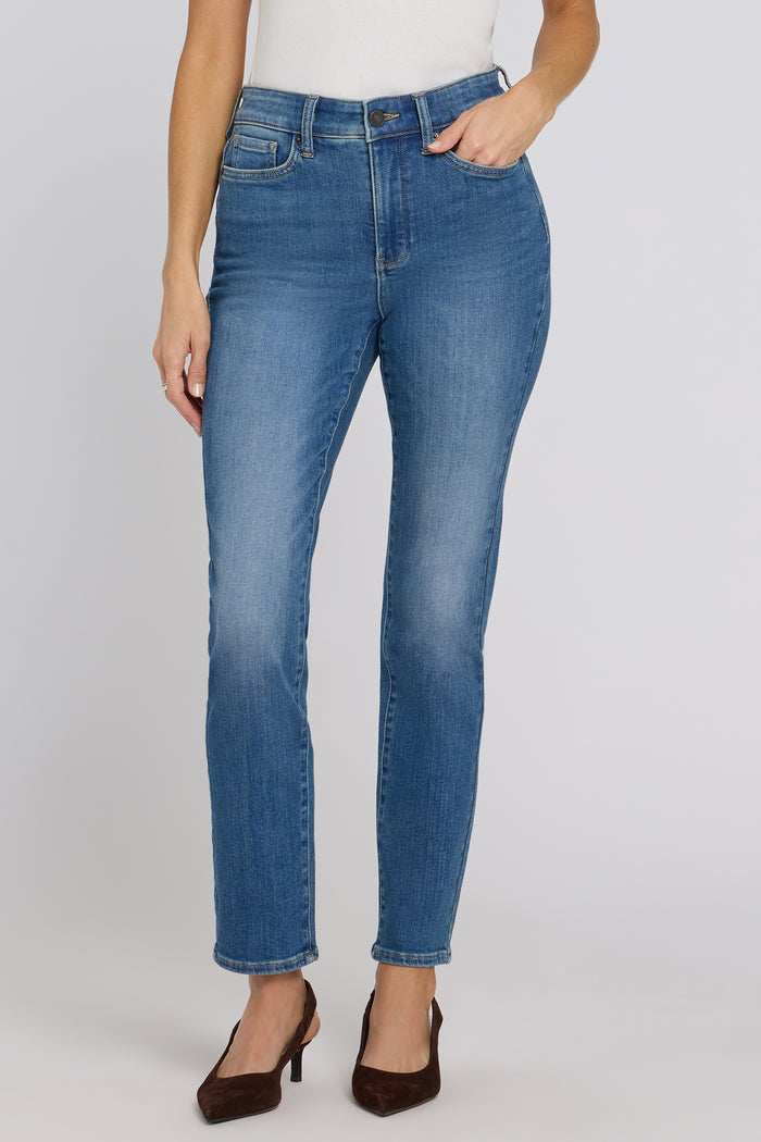 Sheri Slim Straight Jeans - Agave