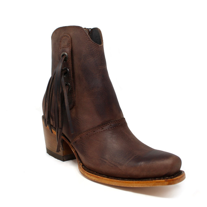 "Sierra" Artillero Fringe Bootie- Brown