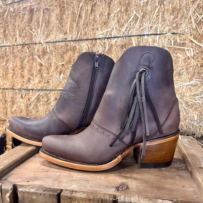 "Sierra" Artillero Fringe Bootie- Brown