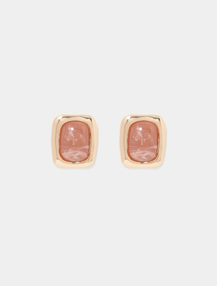 Signature Sandra Stone Stud Earrings 0 Amber Gold Forever New
