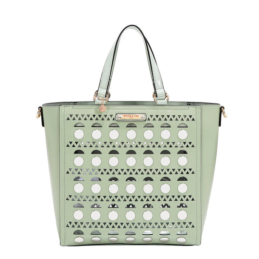SILVER POP STUD TOTE BAG