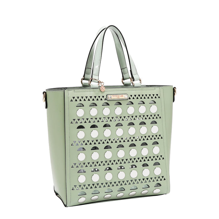 SILVER POP STUD TOTE BAG