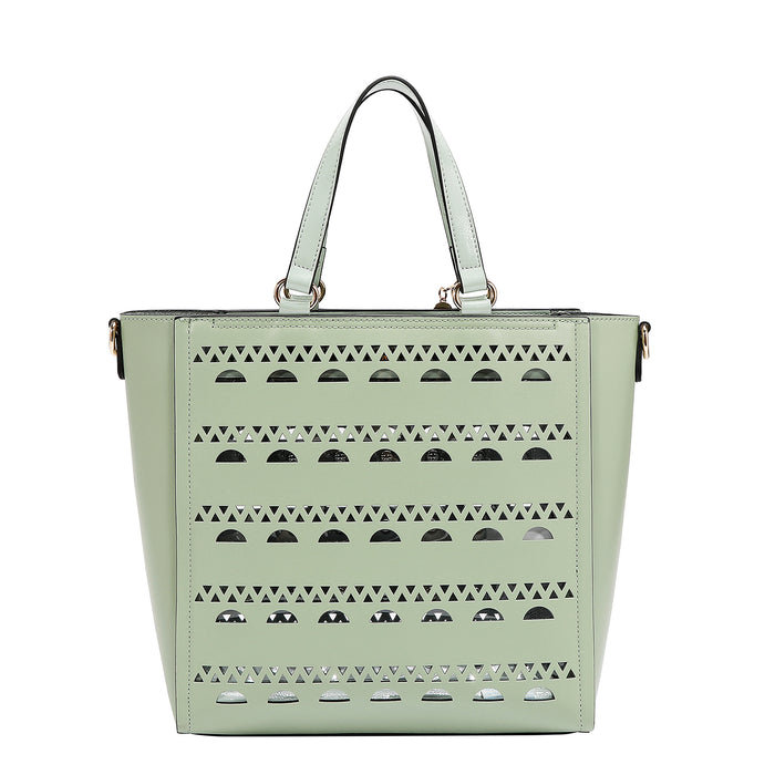 SILVER POP STUD TOTE BAG