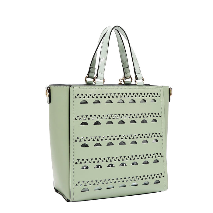 SILVER POP STUD TOTE BAG