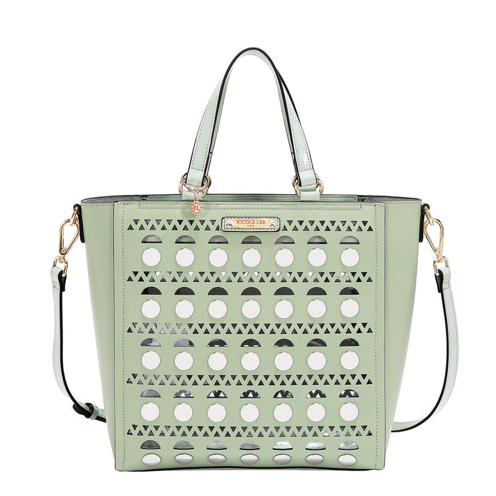 SILVER POP STUD TOTE BAG