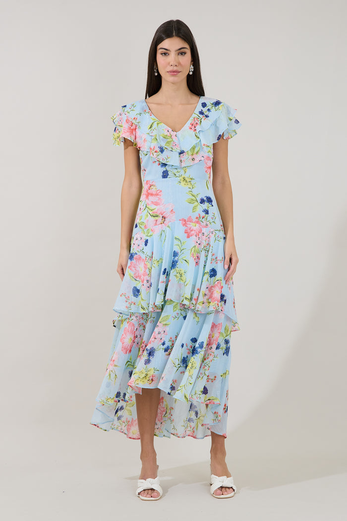 Sinclair Ruffle Tiered Midi Dress Missa Floral
