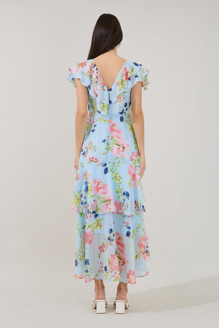Sinclair Ruffle Tiered Midi Dress Missa Floral