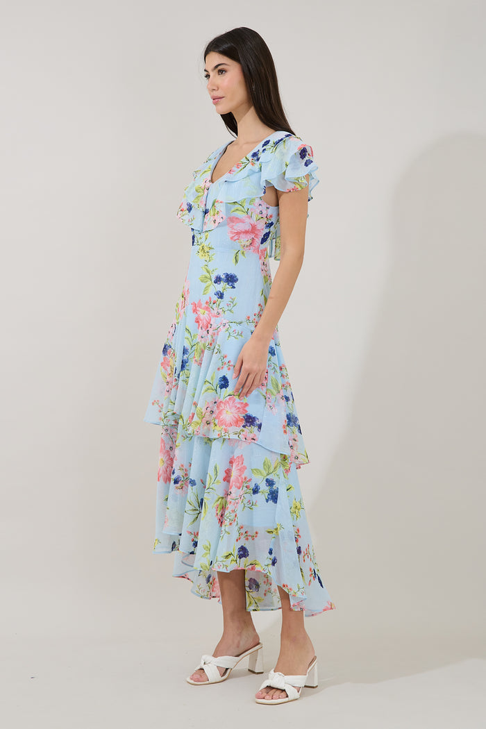 Sinclair Ruffle Tiered Midi Dress Missa Floral
