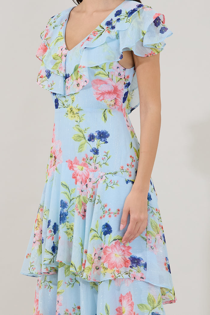 Sinclair Ruffle Tiered Midi Dress Missa Floral