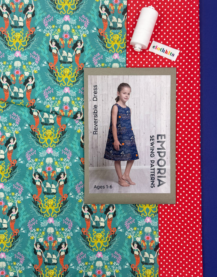 Siren Seas Reversible Dress Complete Dressmaking Kit, Emporia Patterns