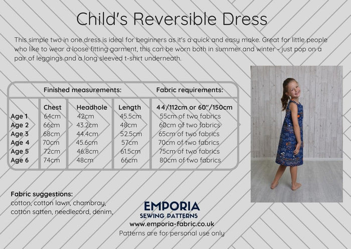 Siren Seas Reversible Dress Complete Dressmaking Kit, Emporia Patterns