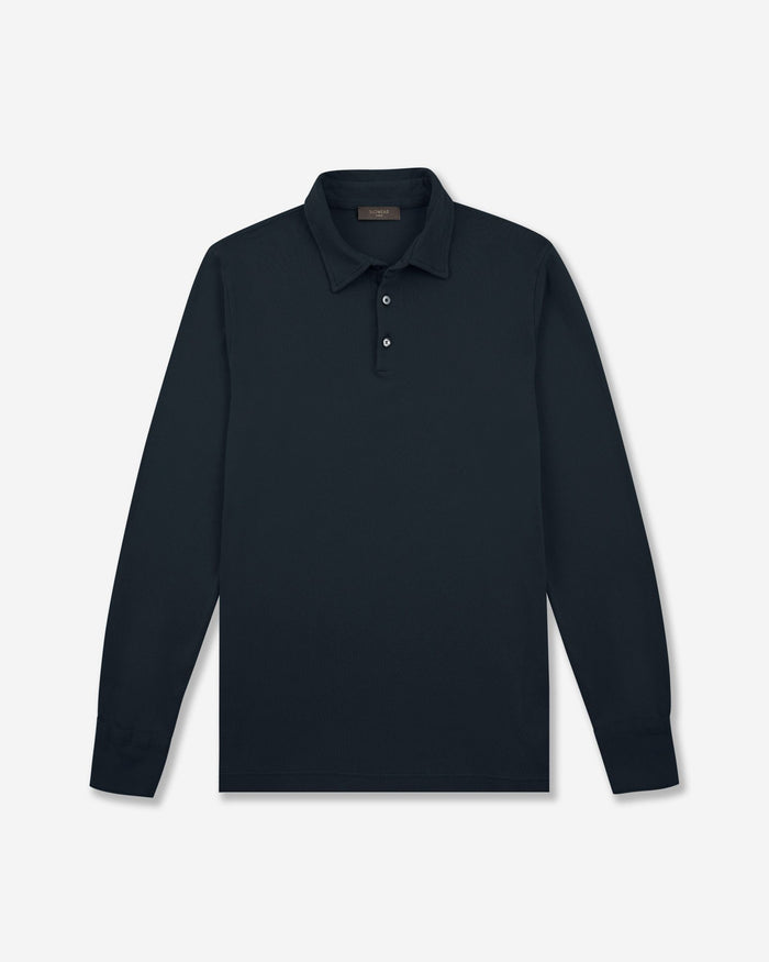 Slim fit Interlock cotton polo shirt