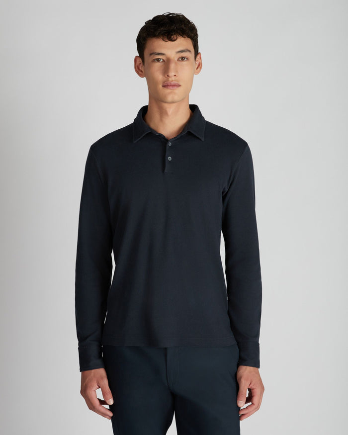 Slim fit Interlock cotton polo shirt
