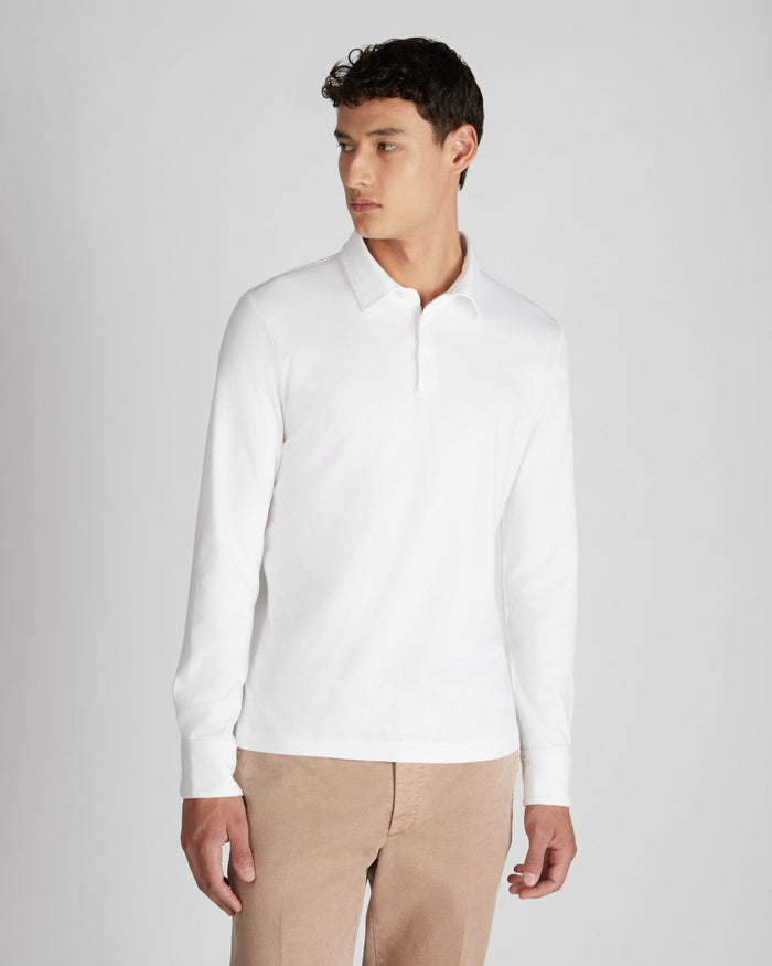 Slim fit Interlock cotton polo shirt
