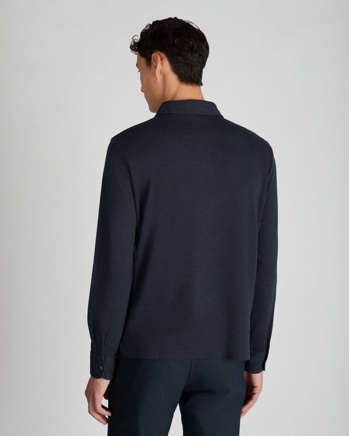 Slim fit Interlock cotton polo shirt