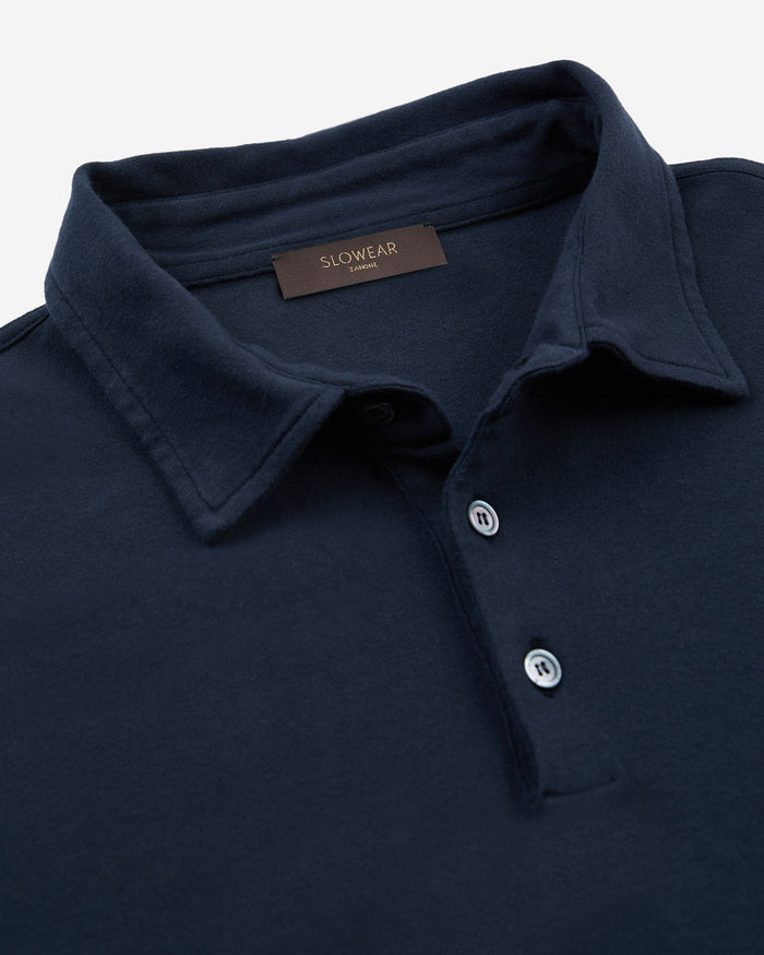Slim fit Interlock cotton polo shirt