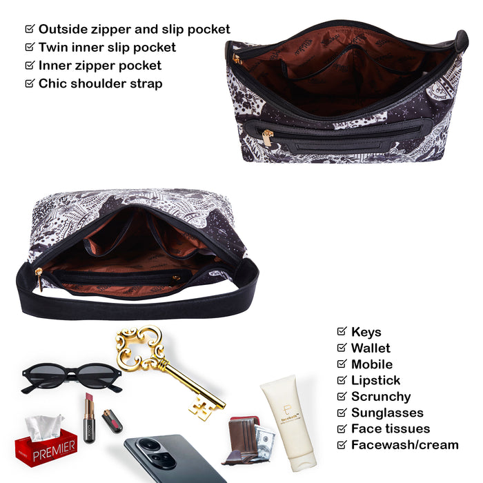 Women's monochrome shoulder hobo bag for work, travel, and daily use-feature image