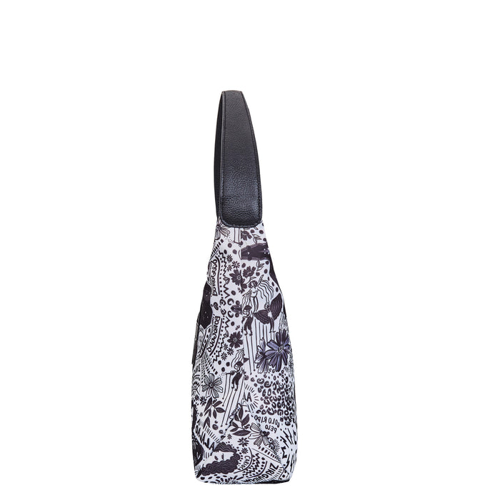 Women's monochrome shoulder hobo bag for work, travel, and daily use-side view