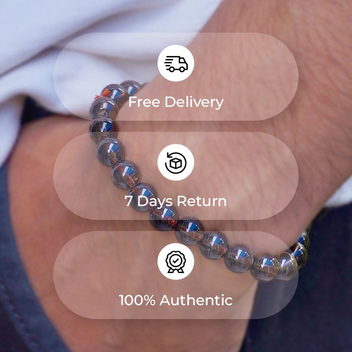 Smoky Quartz Beads Bracelet – Grounding, Protection & Emotional Detox 🌫