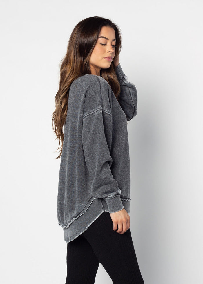 South Carolina Gamecocks Women's Charcoal Burnout Campus Pullover