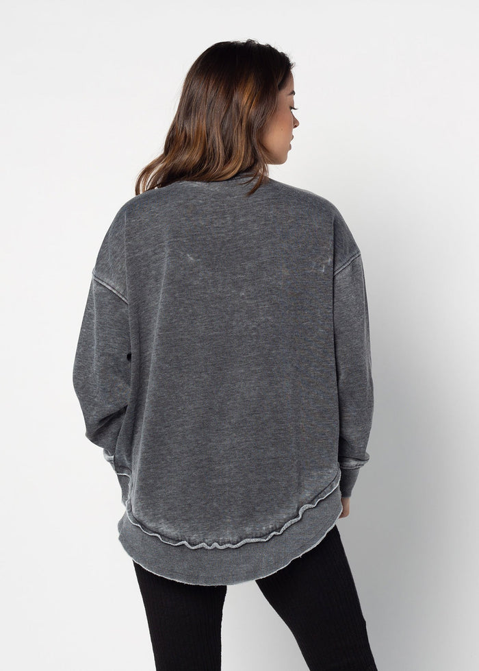 South Carolina Gamecocks Women's Charcoal Burnout Campus Pullover
