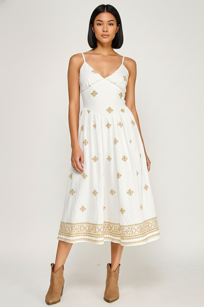 SPG Embroidered Midi Dress