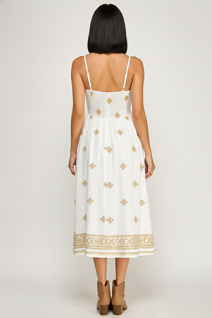 SPG Embroidered Midi Dress