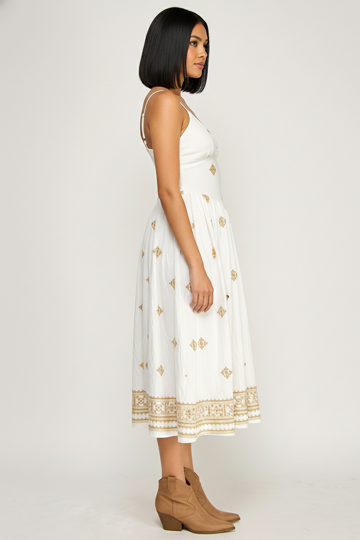SPG Embroidered Midi Dress