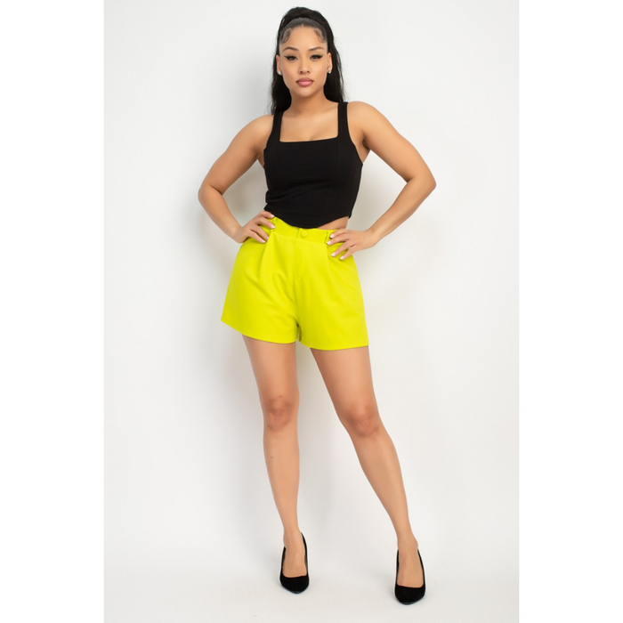 Square Neck Corset Top - Black