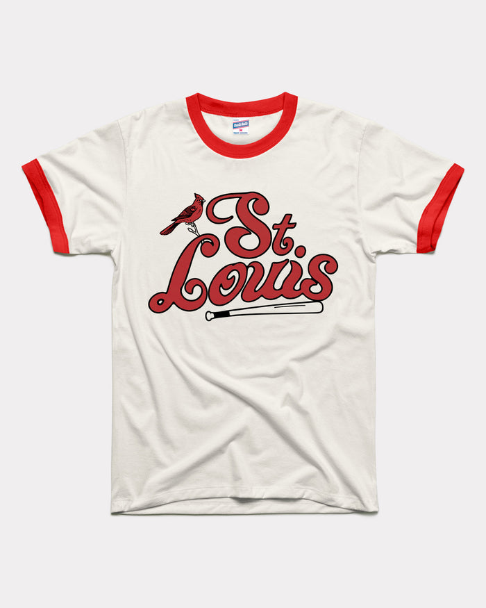 St. Louis Baseball White and Red Unisex Ringer
