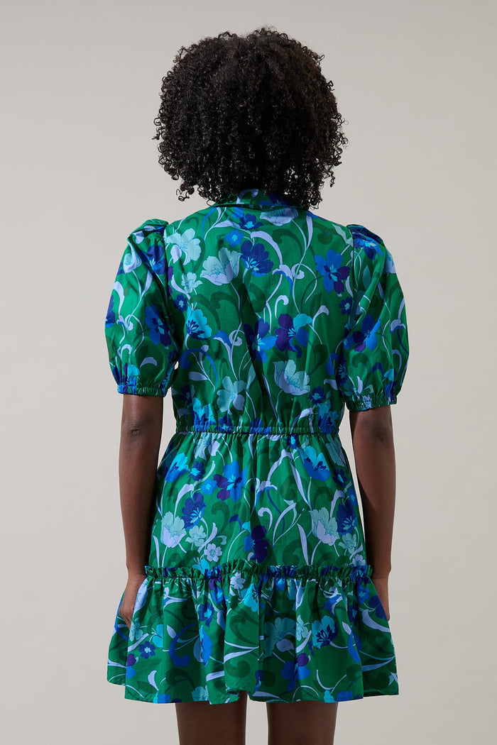 Stacie Button Down Mini Dress Lomeli Floral