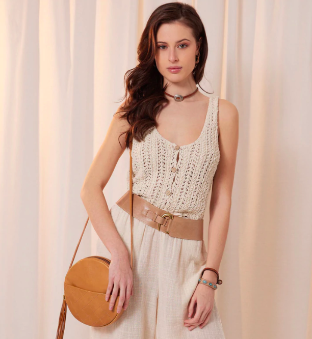 Stas Belt - Nude/Gold Buckle