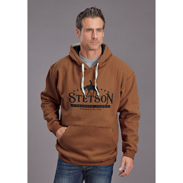 Stetson Men's Horse & Rider Hoodie - Orange
