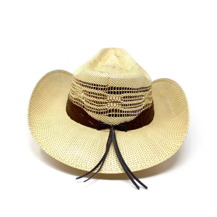 Stone Bangora Urban Studded Rustic Country Hat- Natural