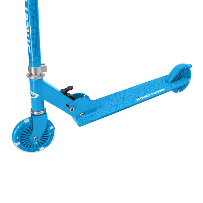 Street Runner Folding Kick Scooter with 120mm LED Wheels, Lightweight, Adjustable handlebar - Shoppers-kart.com