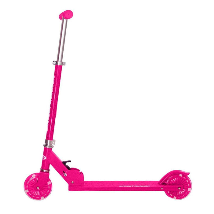 Street Runner Folding Kick Scooter with 120mm LED Wheels, Lightweight, Adjustable handlebar - Shoppers-kart.com